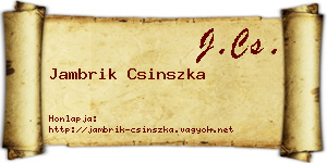 Jambrik Csinszka névjegykártya