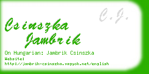 csinszka jambrik business card